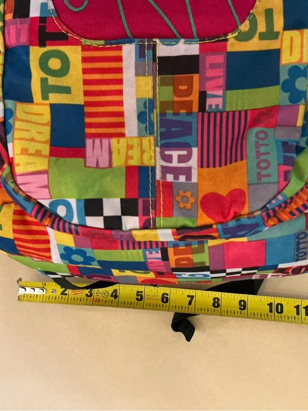TOTTO Kids Multicolor Pattern Backpack like new